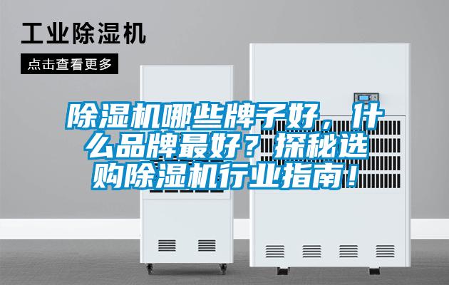 除濕機哪些牌子好，什么品牌最好？探秘選購除濕機行業指南！